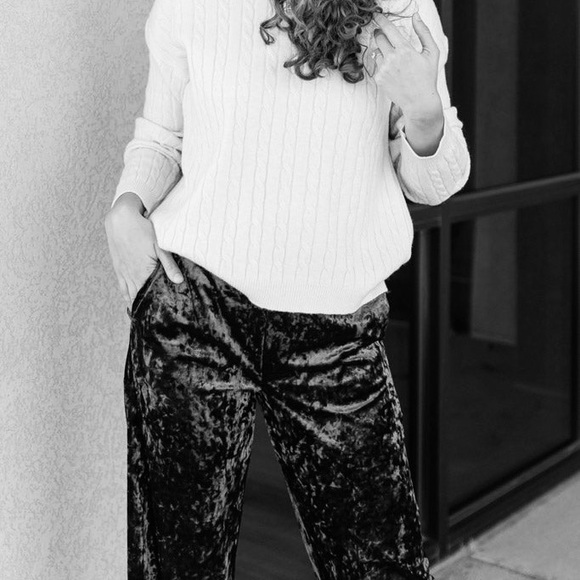 The Kooples Black Crushed Velvet Pants - NWT!